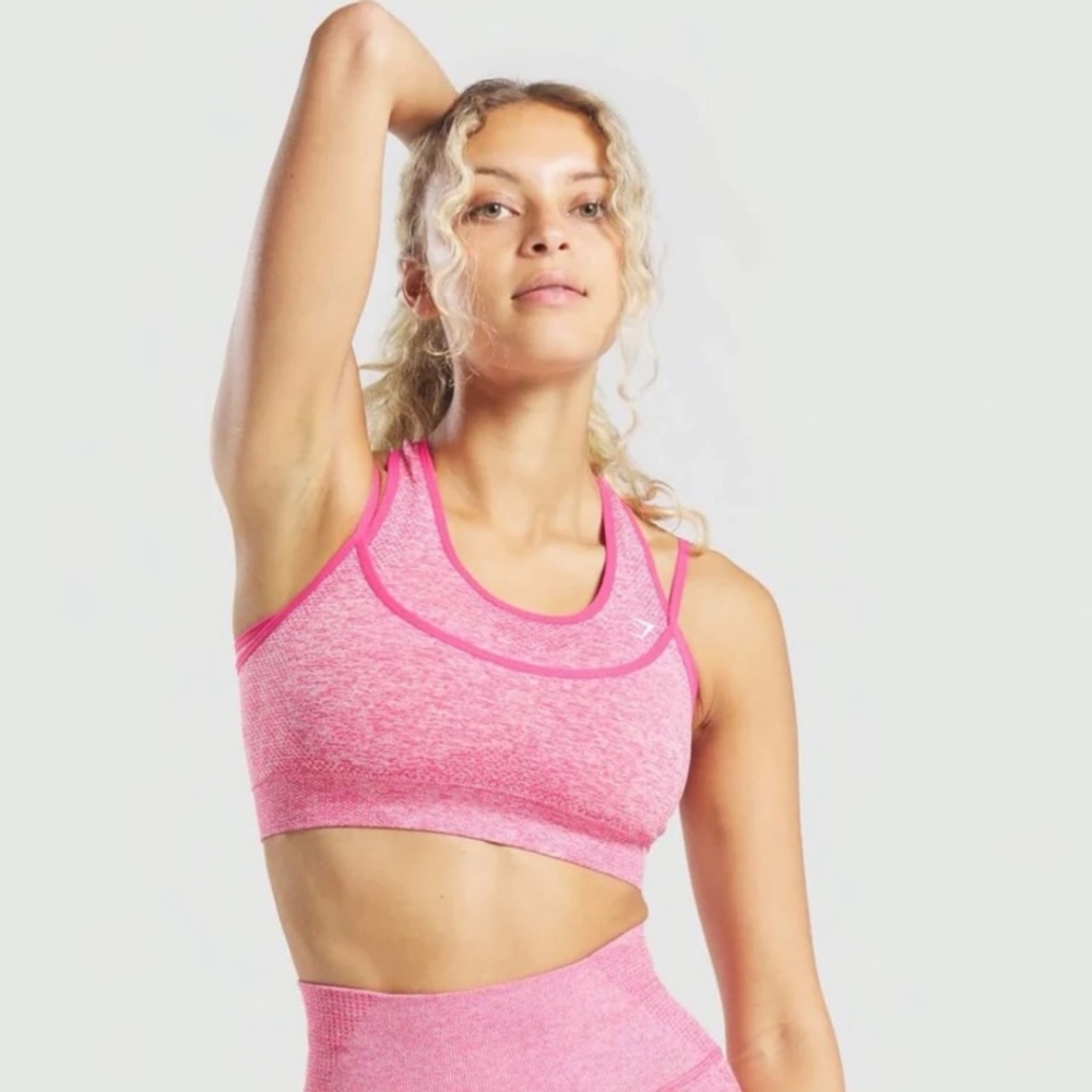 NWOT Gymshark Vital Boost Pink Sports Bra Activewear Workout Size S